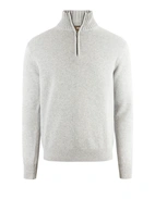 Zip-tröja Ull/Cashmere Ljusgrå