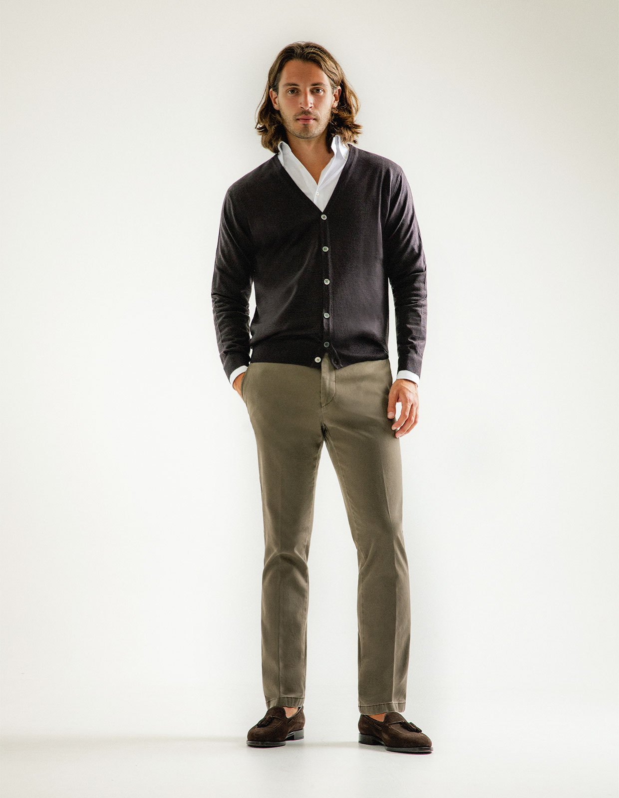 Cardigan Merinoull Brun