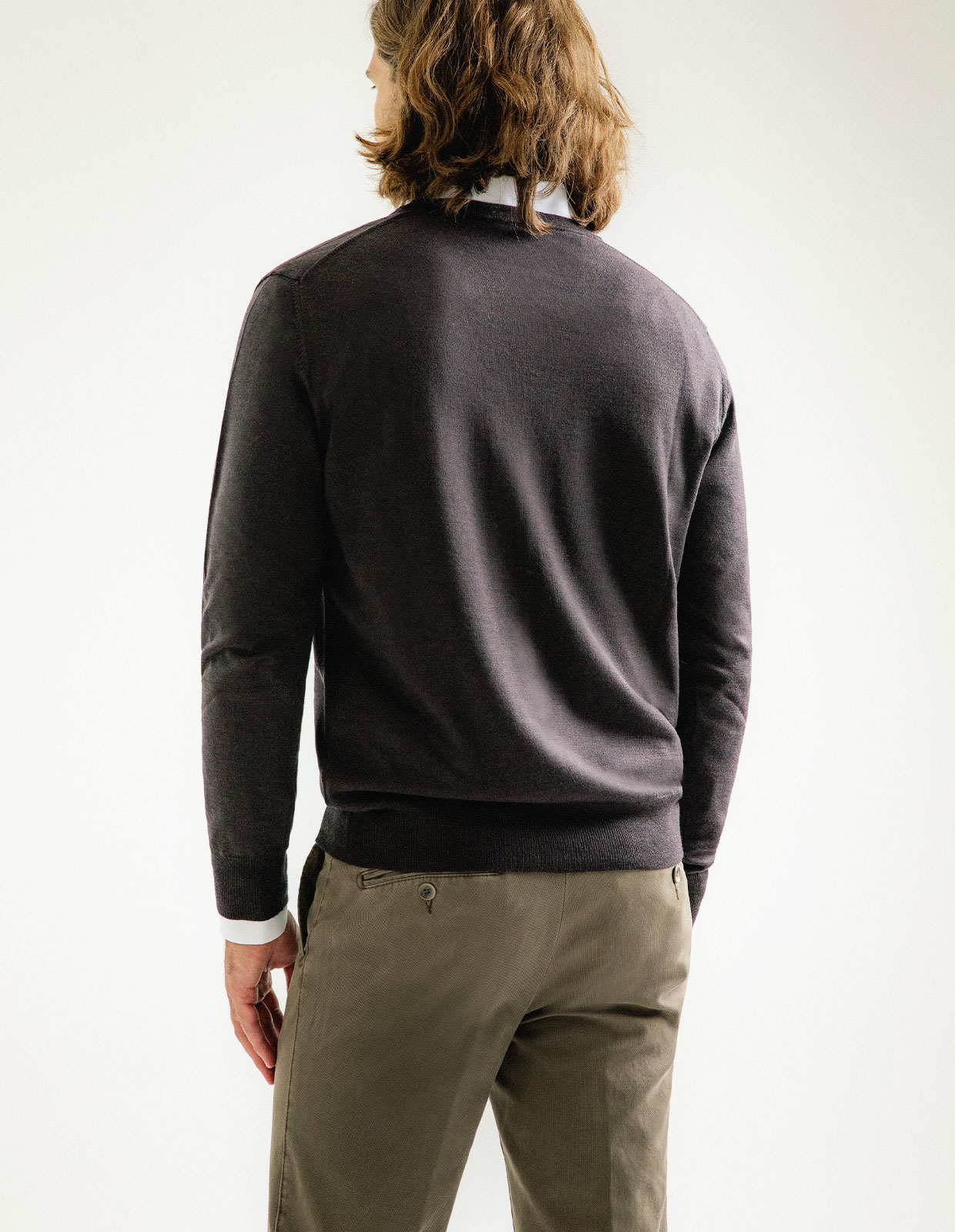 Cardigan Merinoull Brun 3XL