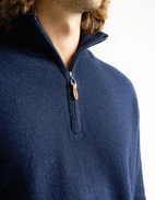 Tröja Zip Cashmere Marinblå