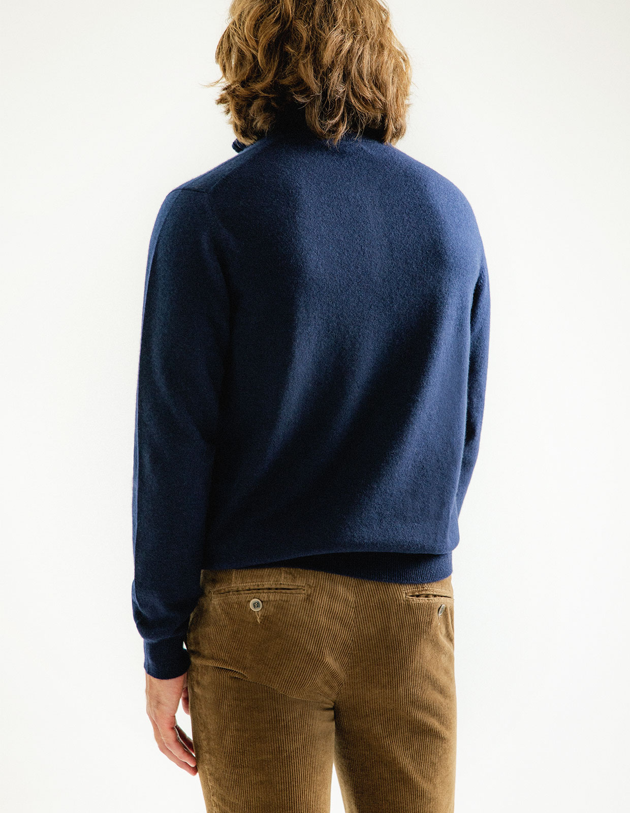 Tröja Zip Cashmere Marinblå