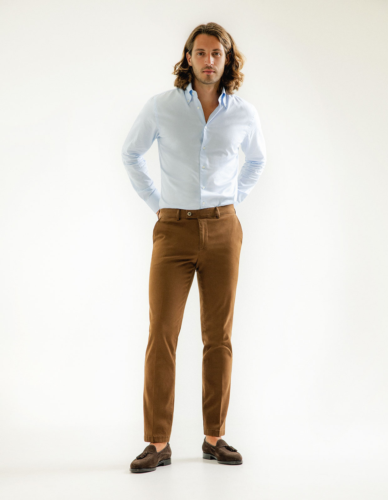 Slim Fit Skjorta Royal Oxford Ljusblå