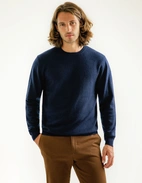 Tröja Rundhals Cashmere Marinblå L