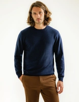 Tröja Rundhals Cashmere Marinblå