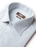Slim Fit Skjorta Bomull Vit/Grön/Blå 39