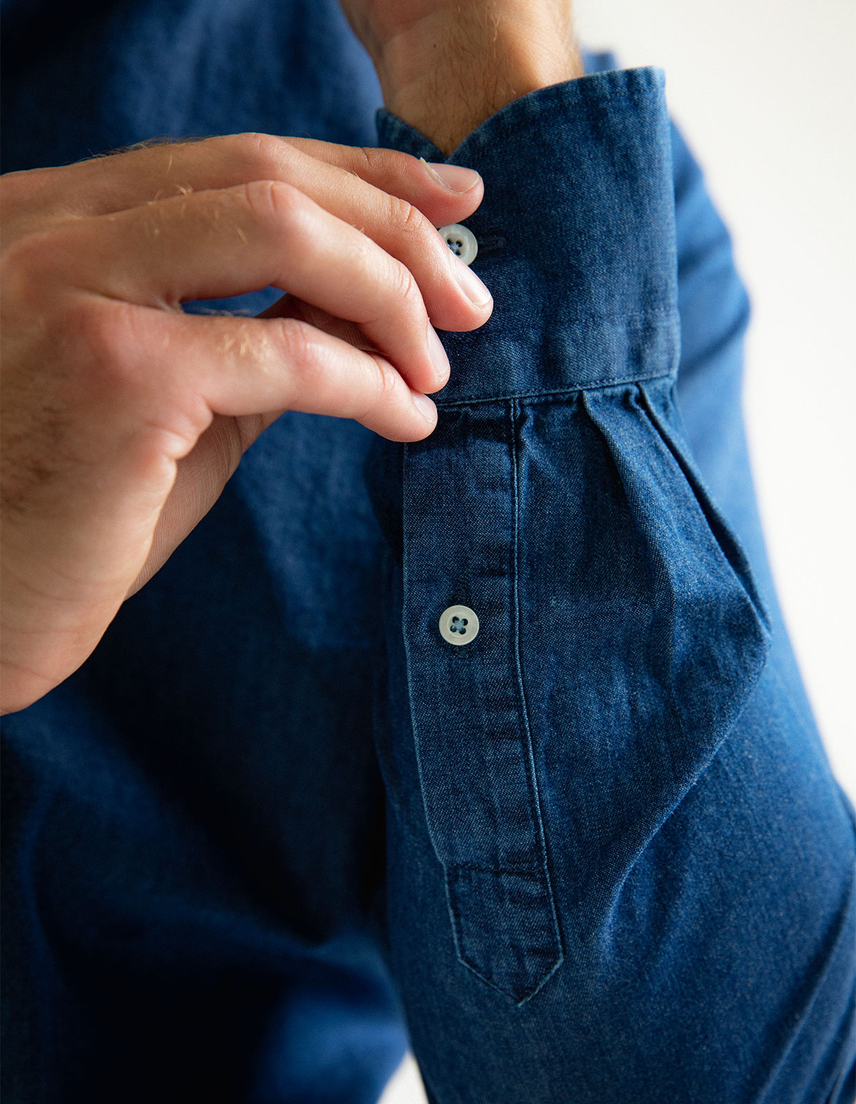 Slim Fit Skjorta Denim Mörkblå