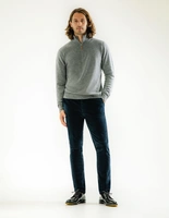 Tröja Zip Cashmere Grå Melerad