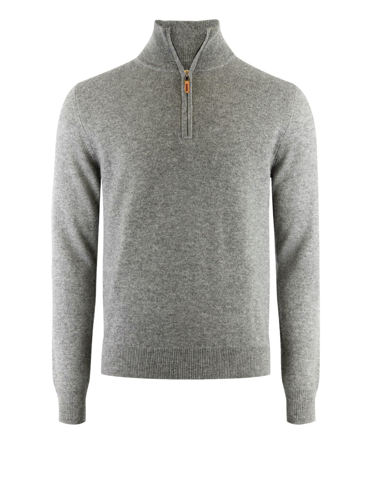 Tröja Zip Cashmere Grå Melerad