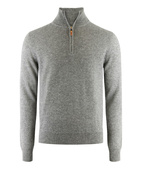 Tröja Zip Cashmere Grå Melerad