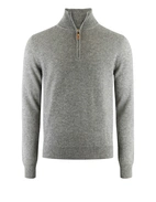 Tröja Zip Cashmere Grå Melerad
