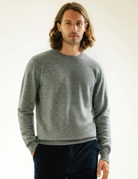 Tröja Rundhals Cashmere Grå Melerad