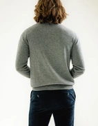 Tröja Rundhals Cashmere Grå Melerad