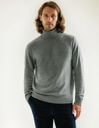 Polotröja Cashmere Melerad Grå