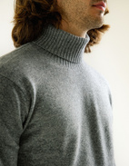 Polotröja Cashmere Grå Melerad Stl XXL