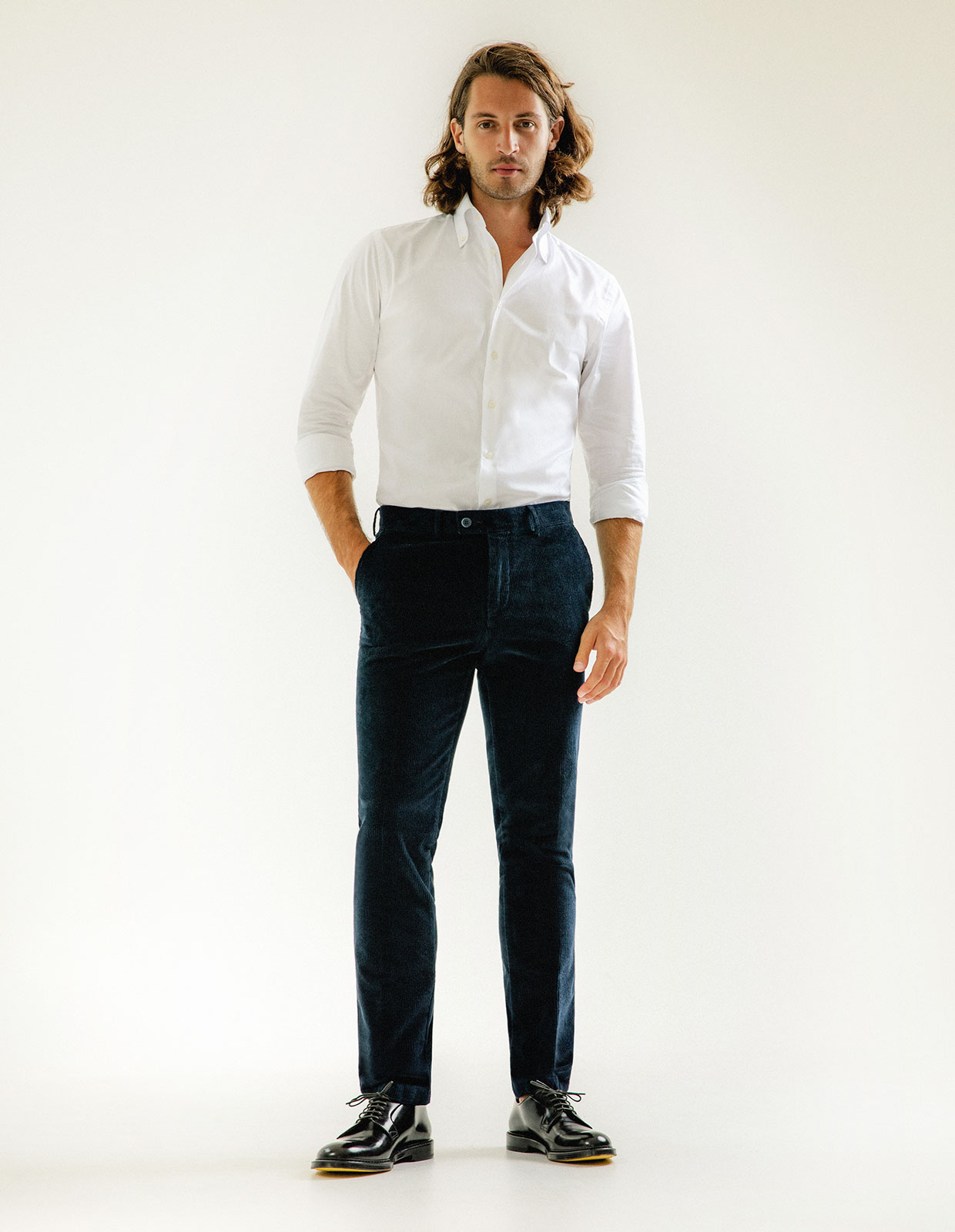 Manchesterbyxa Regular Fit Navy