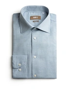 Slim Fit Skjorta Flanell Bomull Cashmere Ljusblå 43