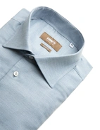 Slim Fit Skjorta Flanell Bomull Cashmere Ljusblå 43