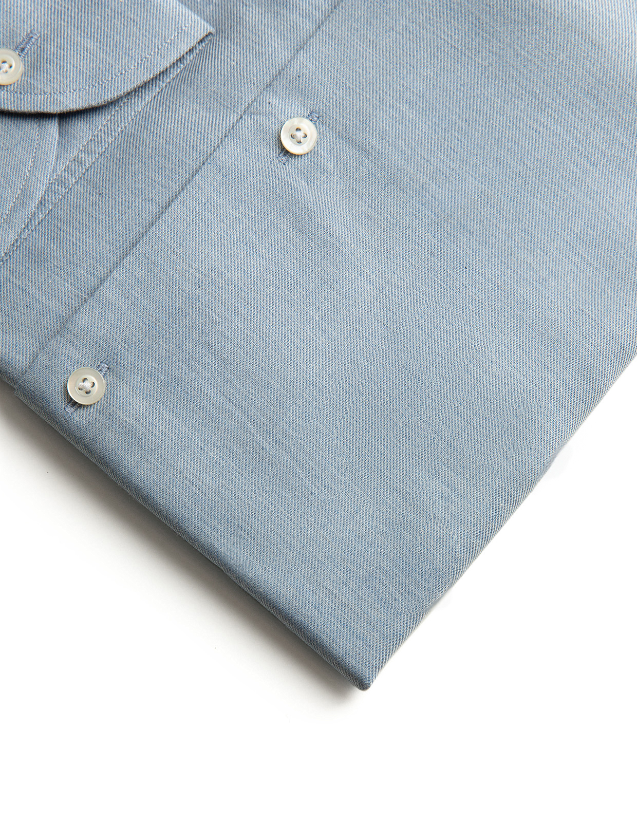 Slim Fit Skjorta Flanell Bomull Cashmere Ljusblå 42