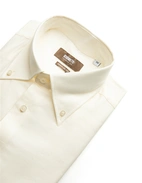 Regular Fit Skjorta Flanell Bomull Cashmere Benvit 38