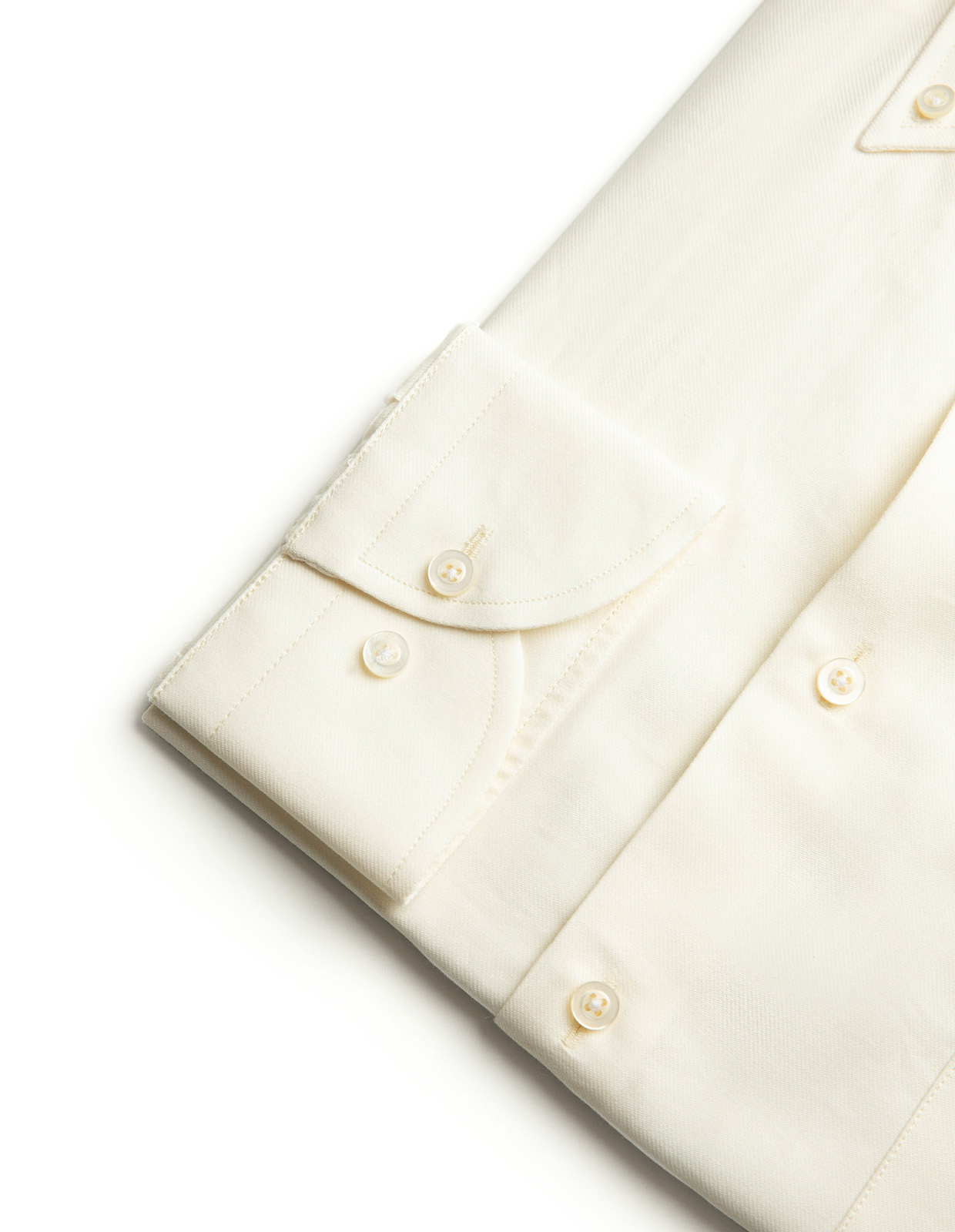 Regular Fit Skjorta Flanell Bomull Cashmere Benvit 38