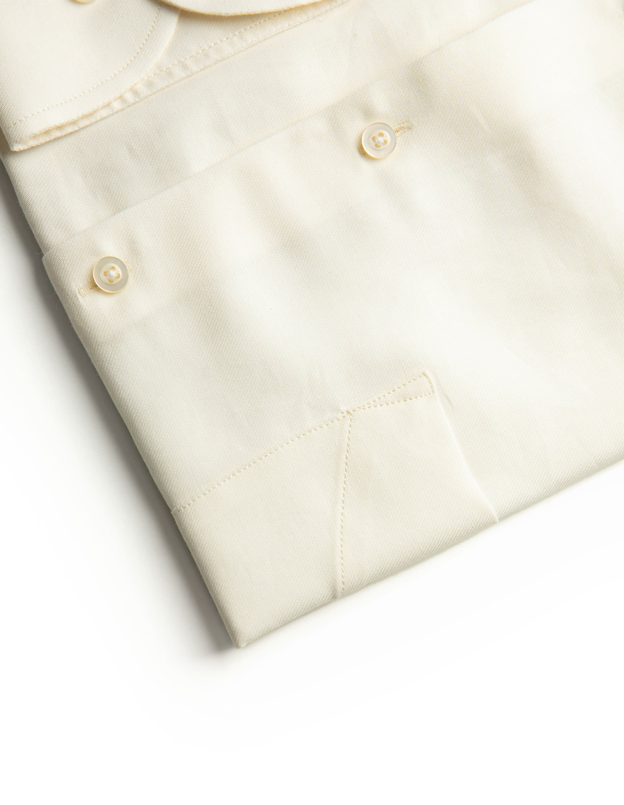 Regular Fit Skjorta Flanell Bomull Cashmere Benvit Stl 40
