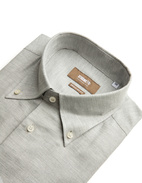 Regular Fit Skjorta Flanell Bomull Cashmere Ljusgrå Stl 39