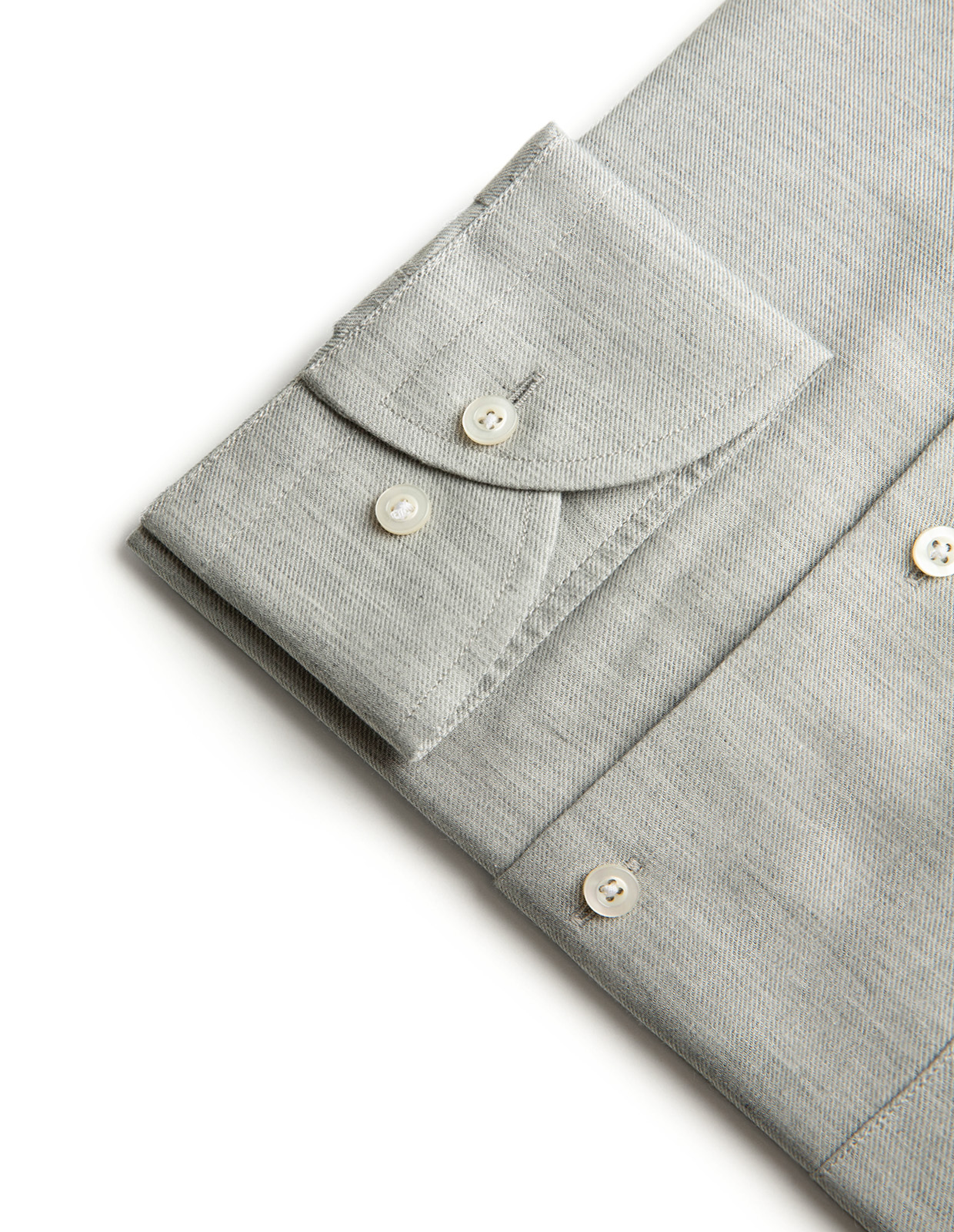 Regular Fit Skjorta Flanell Bomull Cashmere Ljusgrå