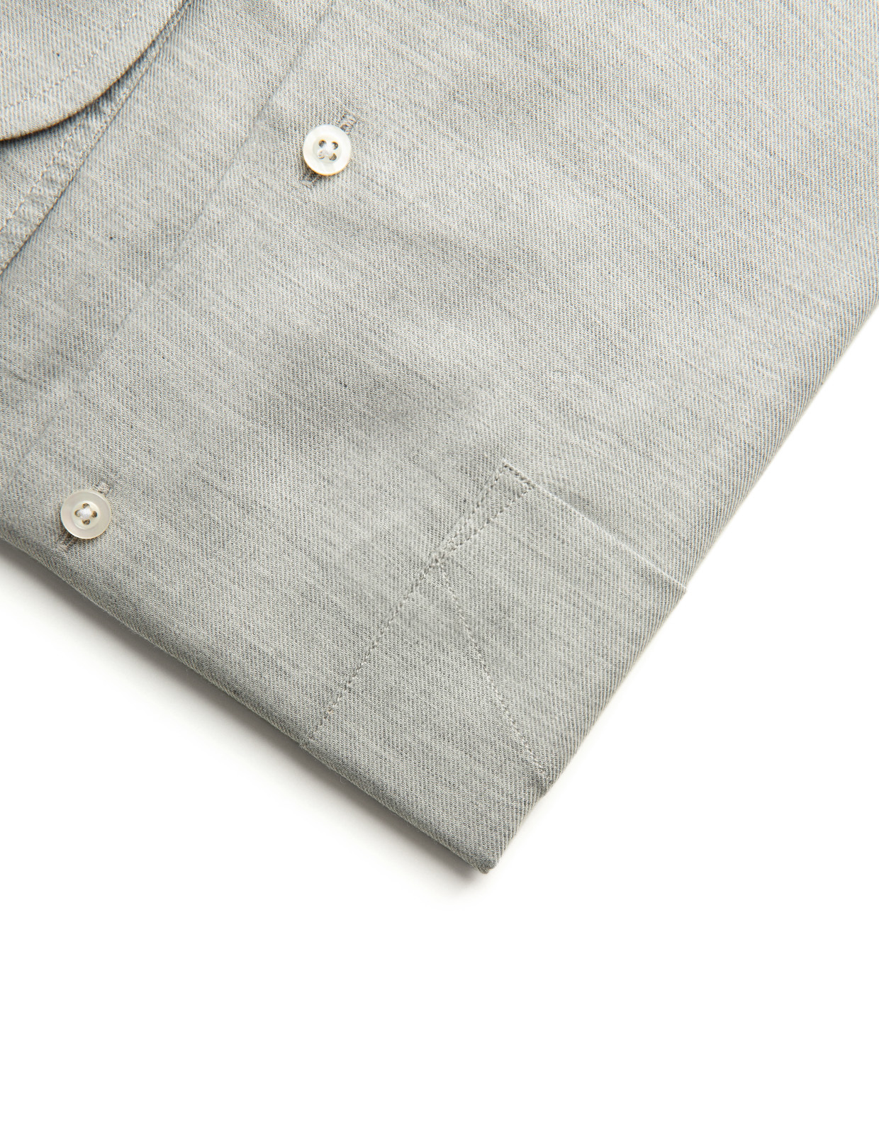 Regular Fit Skjorta Flanell Bomull Cashmere Ljusgrå