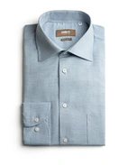 Regular Fit Skjorta Flanell Bomull Cashmere Ljusblå 39