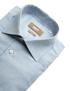 Regular Fit Skjorta Flanell Bomull Cashmere Ljusblå 39