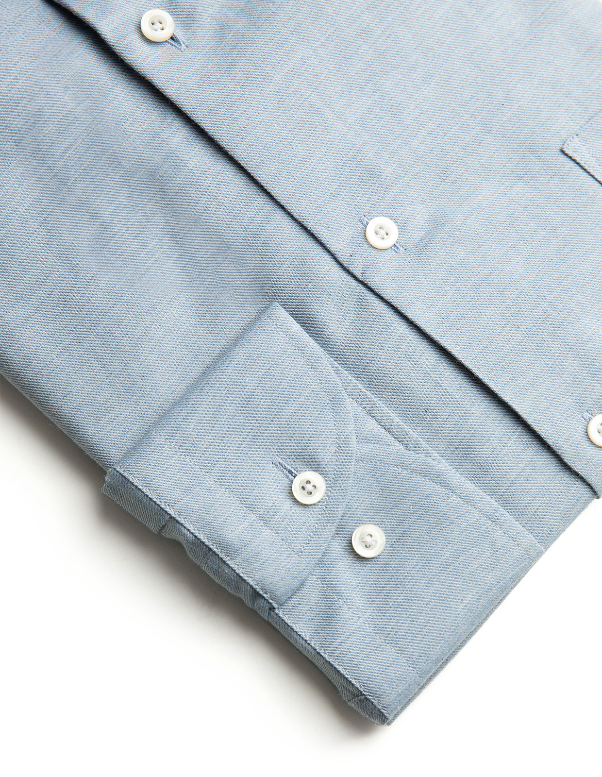 Regular Fit Skjorta Flanell Bomull Cashmere Ljusblå 39