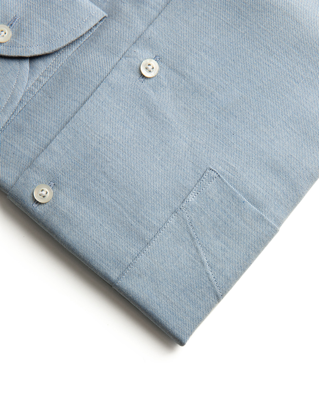 Regular Fit Skjorta Flanell Bomull Cashmere Ljusblå 39