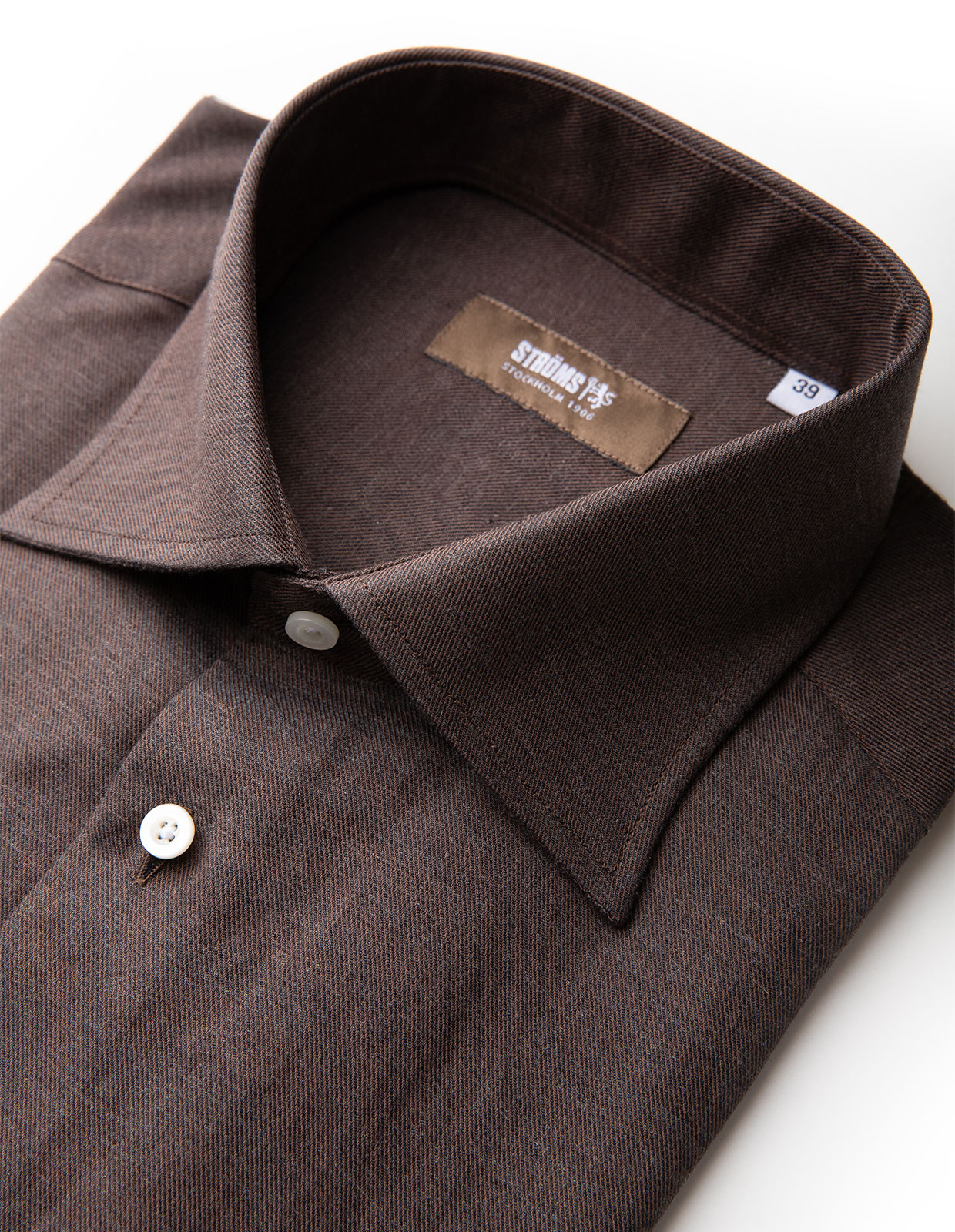 Regular Fit Skjorta Flanell Bomull Cashmere Brun