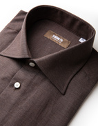 Regular Fit Skjorta Flanell Bomull Cashmere Brun Stl 38