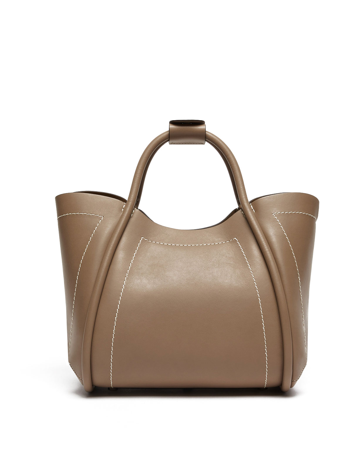 Marine M Väska Läder Beige
