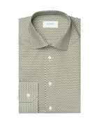 Slim Fit Skjorta Bomull Mikromönster Grön Stl 41