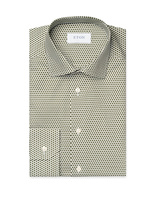 Slim Fit Skjorta Bomull Mikromönster Grön Stl 41