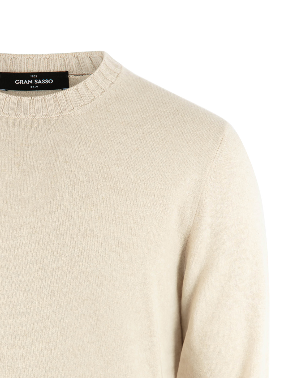 Rundhalsad Tröja Cashmere Benvit