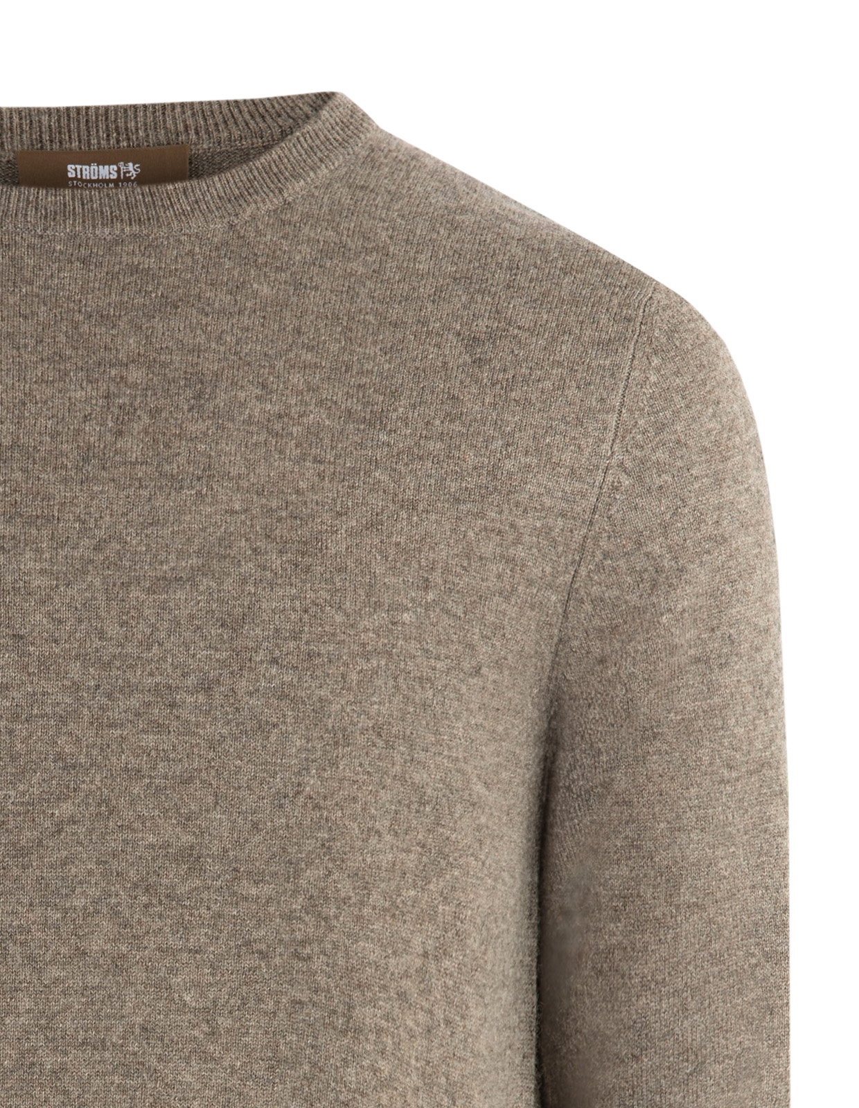 Tröja Rundhals Cashmere Ljusbrun