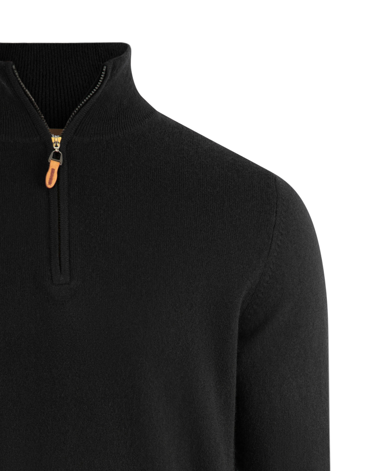 Tröja Zip Cashmere Svart Stl XXL