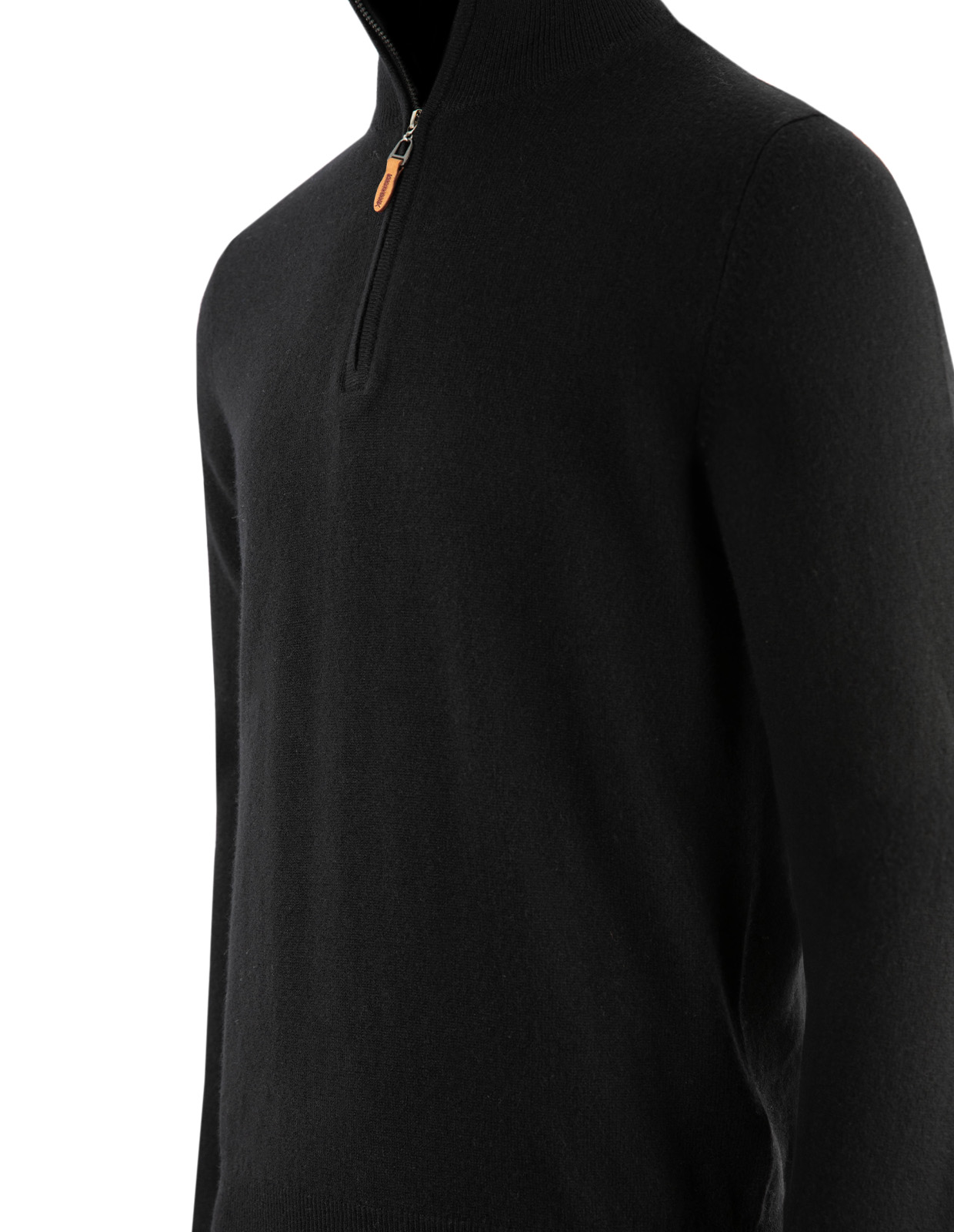 Tröja Zip Cashmere Svart Stl XXL