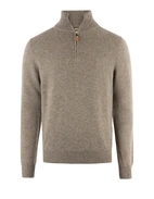 Tröja Zip Cashmere Ljusbrun S