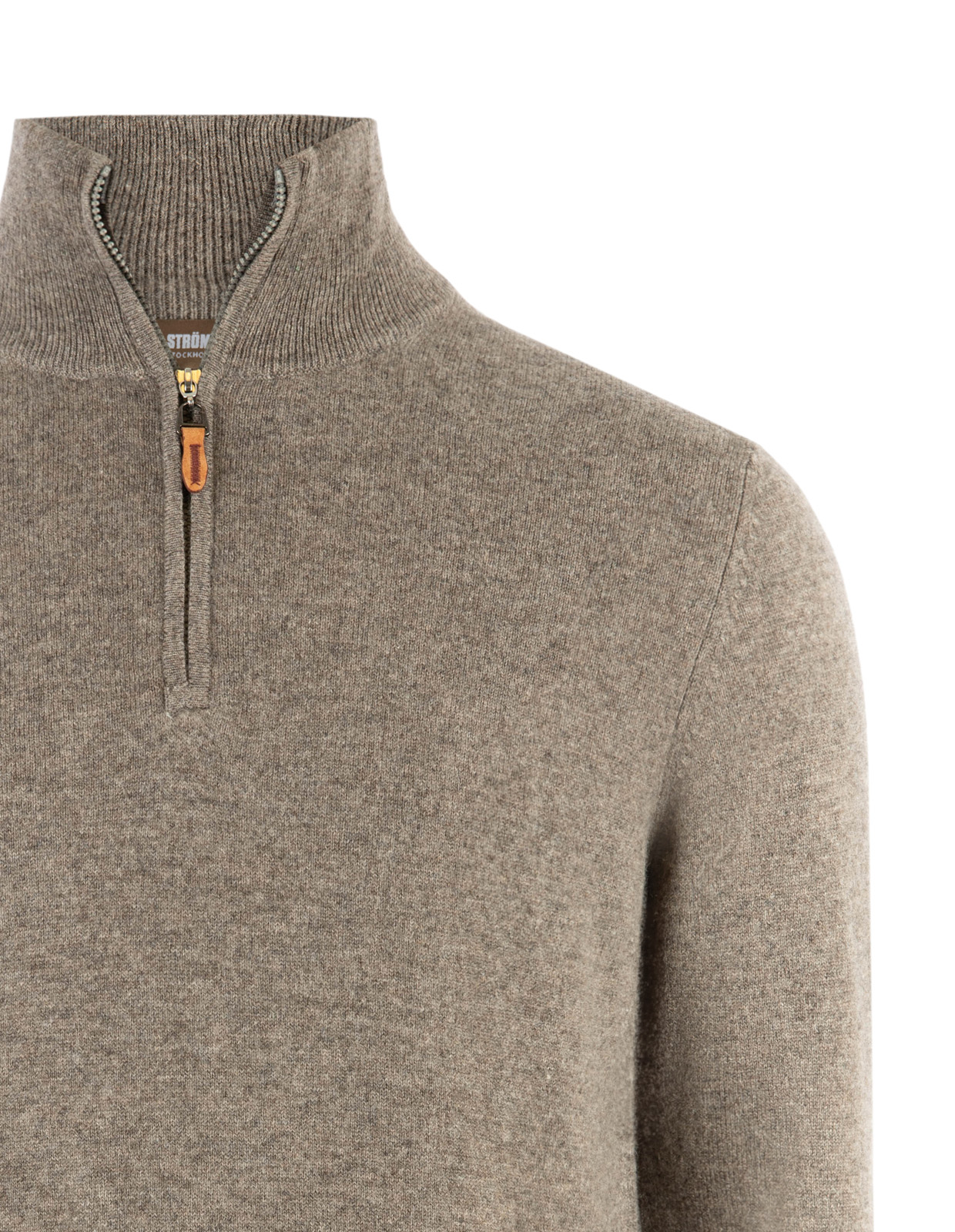 Tröja Zip Cashmere Ljusbrun