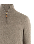Tröja Zip Cashmere Ljusbrun