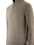 Tröja Zip Cashmere Ljusbrun S