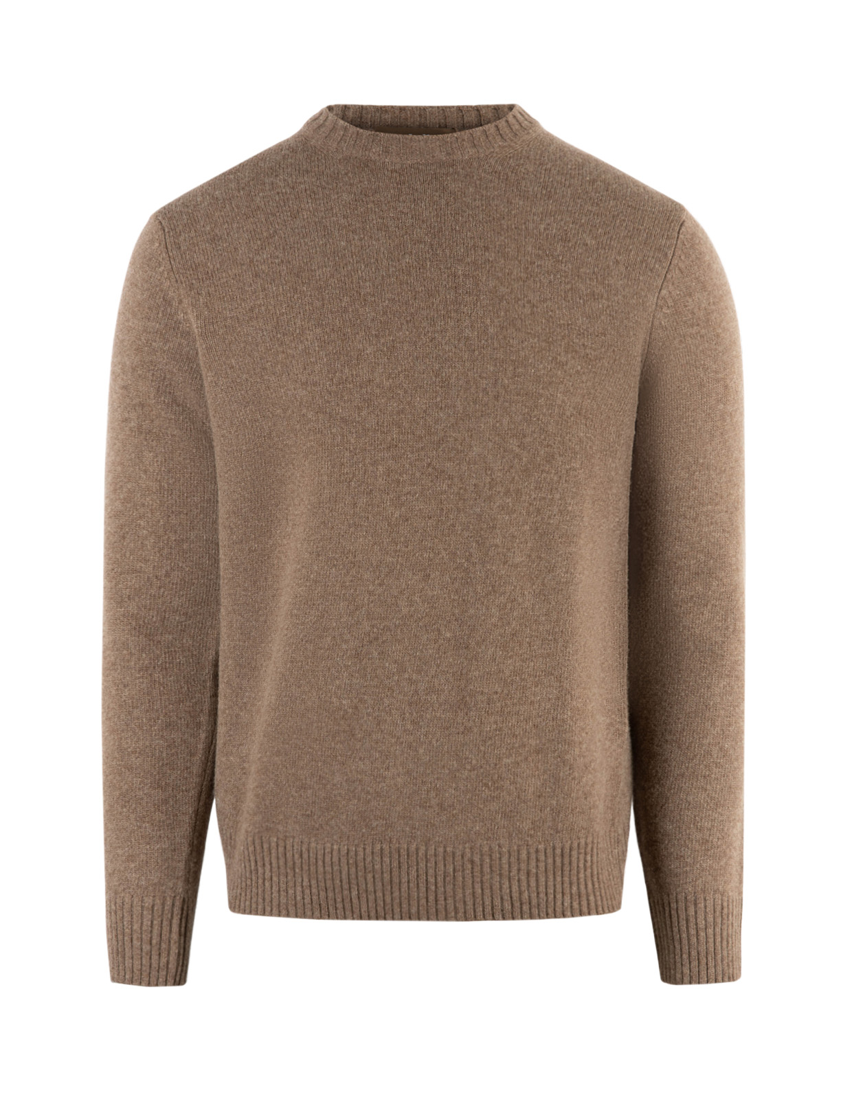 Tröja Rundhals Ull/Cashmere Mörkbrun L