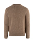 Tröja Rundhals Ull/Cashmere Mörkbrun L