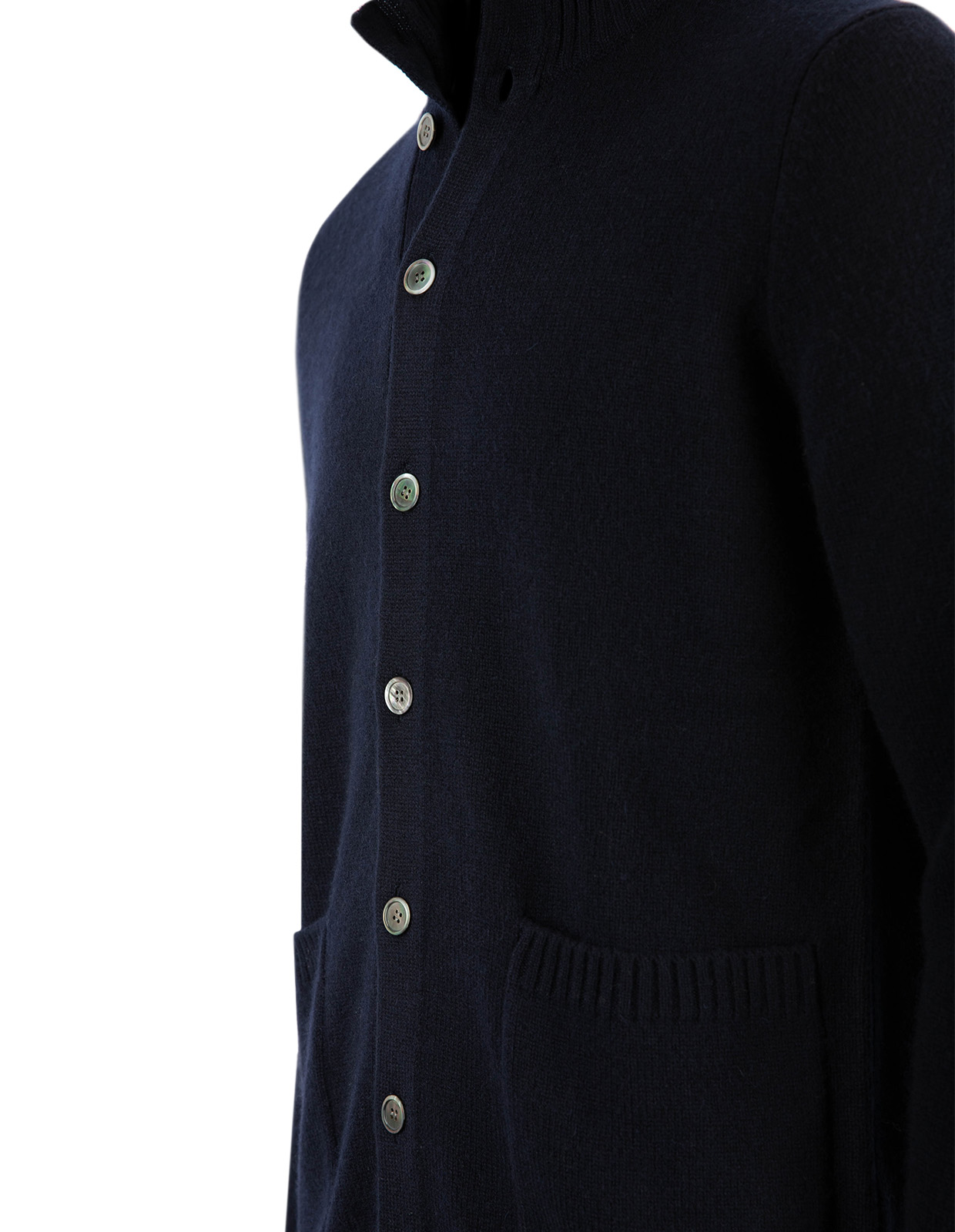 Chunky Cardigan Cashmere Mörkblå