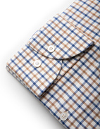 Slim Fit Skjorta Button-down Tattersall Vit/Brun/Blå