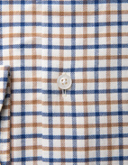 Slim Fit Skjorta Button-down Tattersall Vit/Brun/Blå